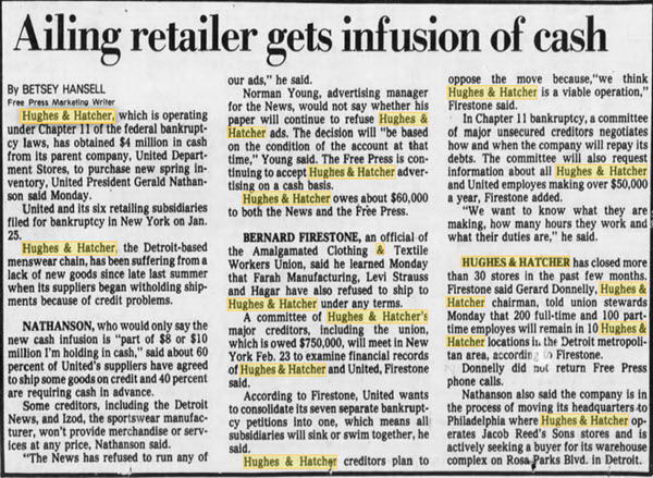 Hughes & Hatcher - FEB 1982 ARTICLE ON BANKRUPTCY